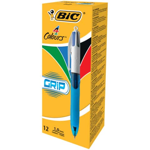 Penna a sfera a scatto BIC 4 Colours Grip M 1 mm - 4 colori di scrittura assortiti - 8871361